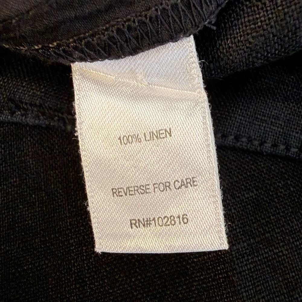 Garnet Hill Classic Linen Trousers Womens 6 Pants Wide Leg Black Coastal Luxury - Picture 8 of 9